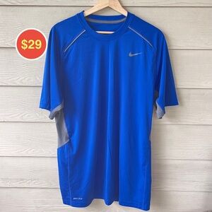 Nike Dri-FIT Blue & Gray Raglan Athletic T-Shirt Men’s Large